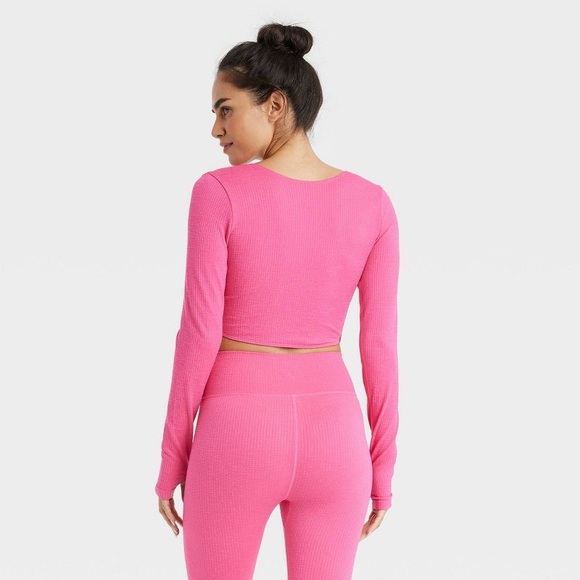 NWT! JoyLab Wear 2 Ways Long Sleeve Crop Top - Picture 4 of 9